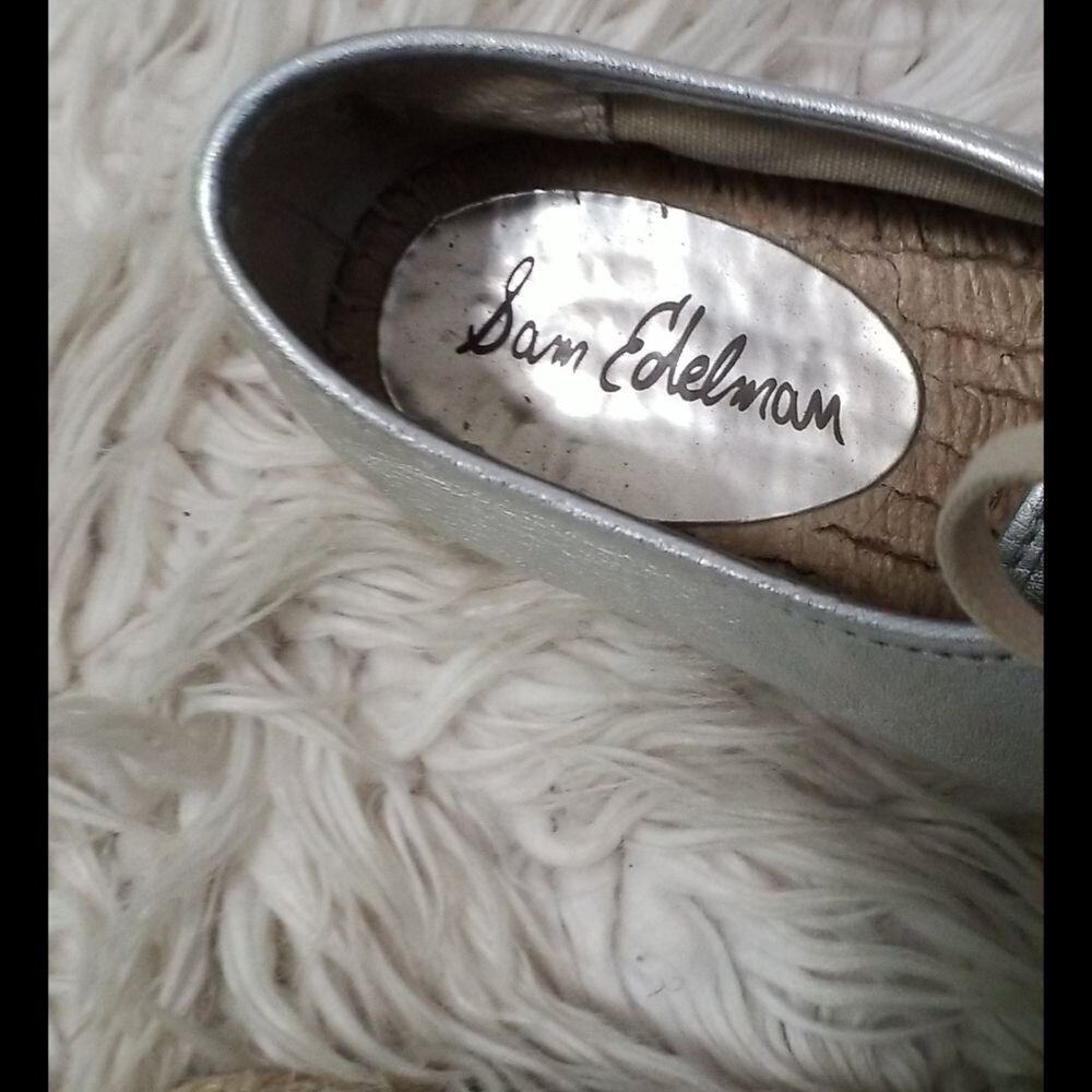 Sam Elderman Silver Lillian Espadrilles S - image 4